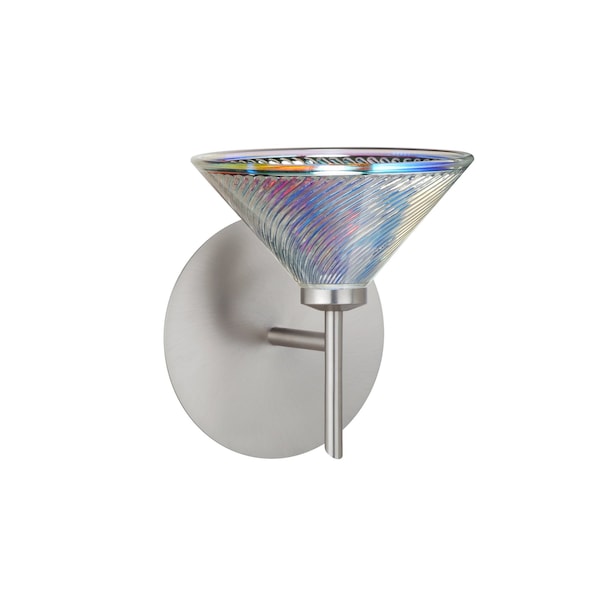 Besa Lighting Swirl Mini Sconce, Dicro Swirl, Satin Nickel Finish, 1x40W Halogen 1SW-550493-SN - main